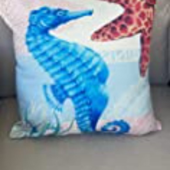 Set of 4 Ocean Theme Summer Pillow Covers 20 x 20 Inch  |  Blue Sea Turtle Beach - Picture 9 of 9